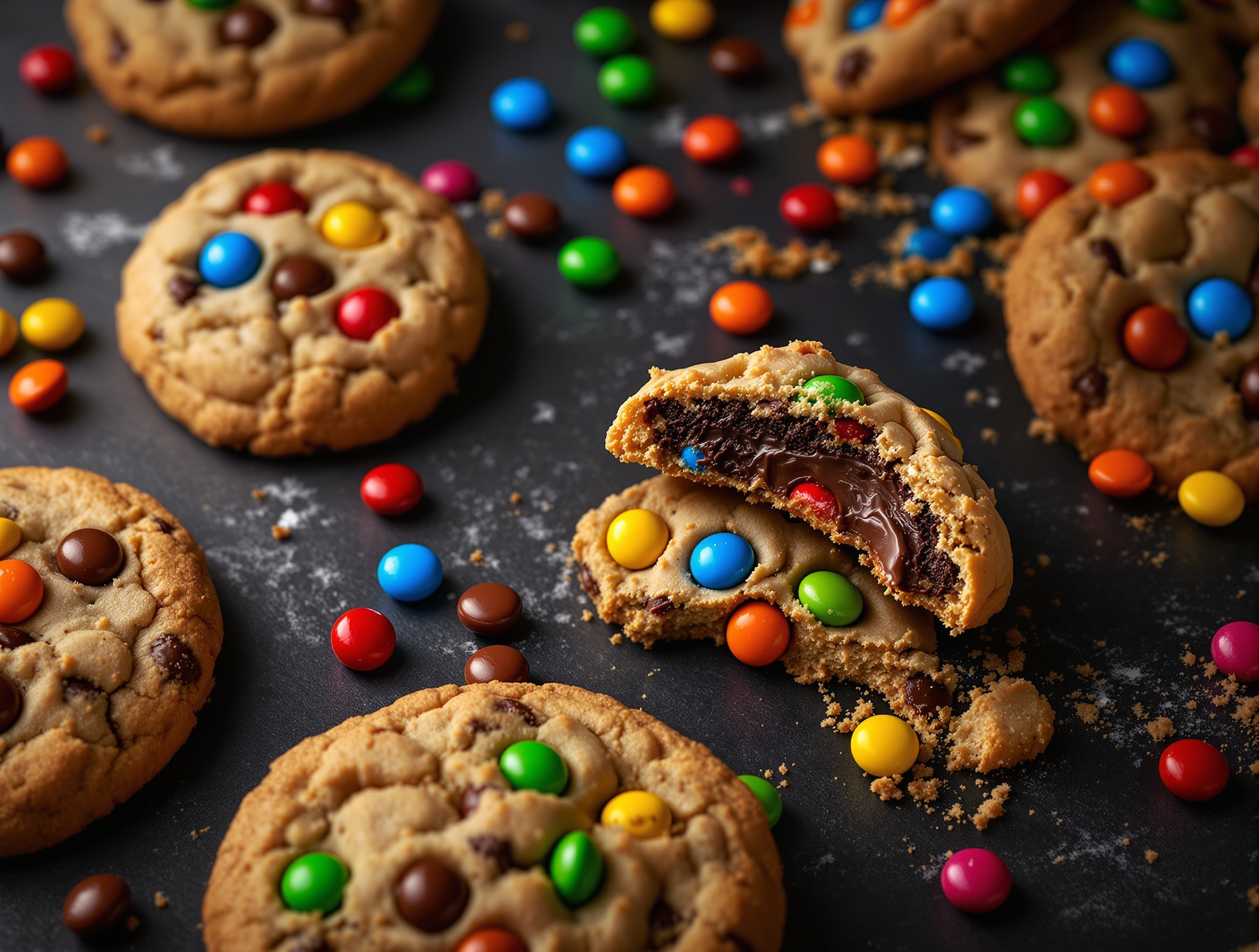 Loaded M&M cookies